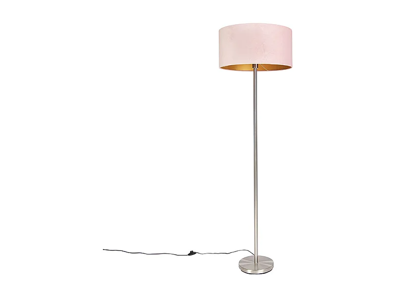 Lampadaire en acier avec abat-jour rose 50 cm - Simplo