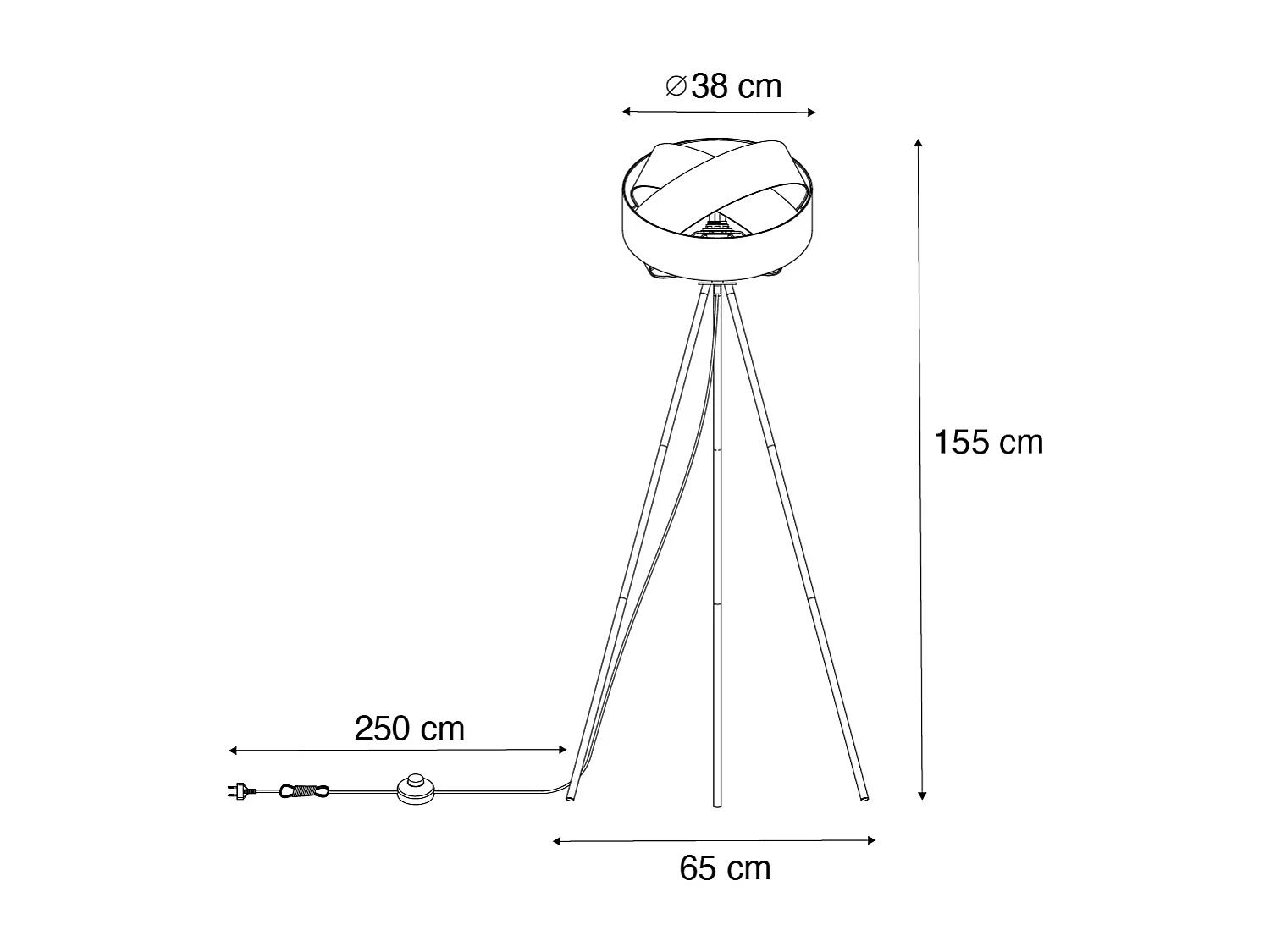Lampadaire moderne noir - Cloth
