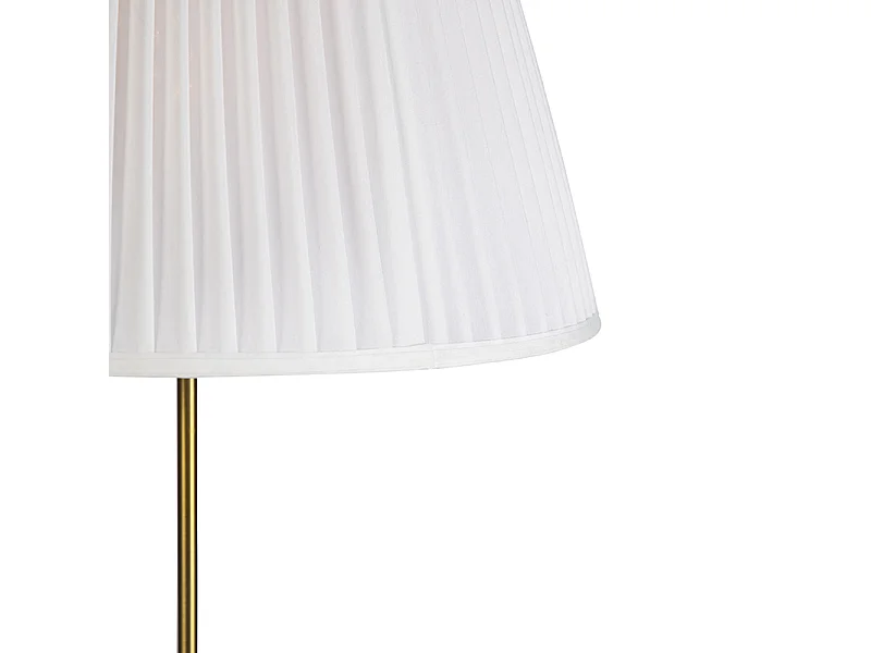 Lampadaire en bronze avec abat-jour plissé crème 45 cm réglable - Parte