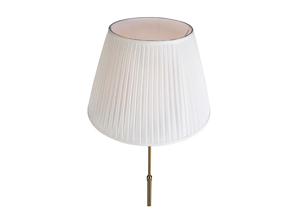 Lampadaire bronze avec abat-jour plissé crème 45 cm réglable - Parte