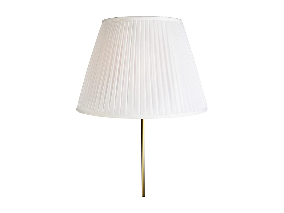 Lampadaire bronze avec abat-jour plissé crème 45 cm réglable - Parte