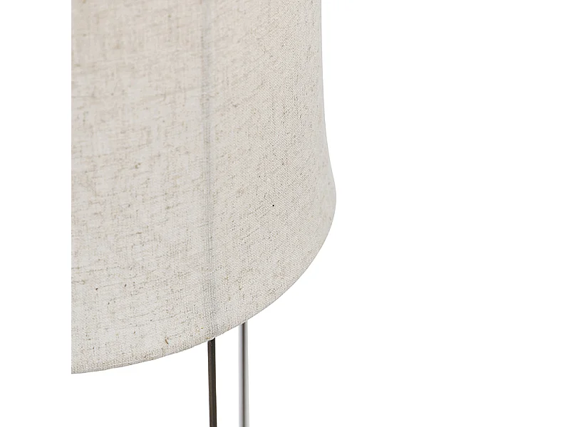 Lampadaire design acier avec abat-jour en lin beige - Rich