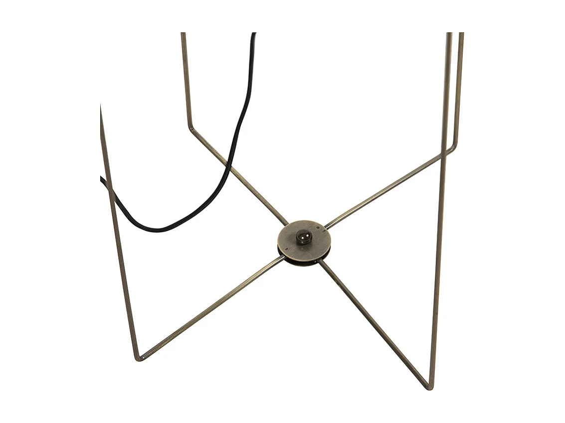 Lampadaire design acier avec abat-jour en lin beige - Rich