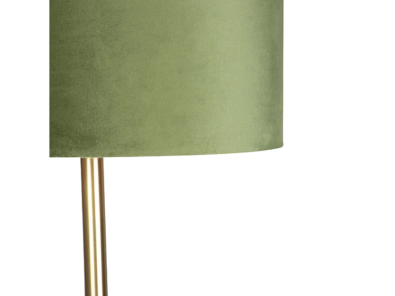 Lampadaire botanique en laiton avec abat-jour vert 40 cm - Simplo