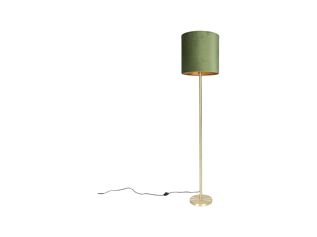 Lampadaire botanique en laiton avec abat-jour vert 40 cm - Simplo