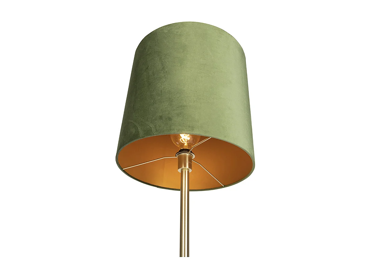 Lampadaire botanique en laiton avec abat-jour vert 40 cm - Simplo