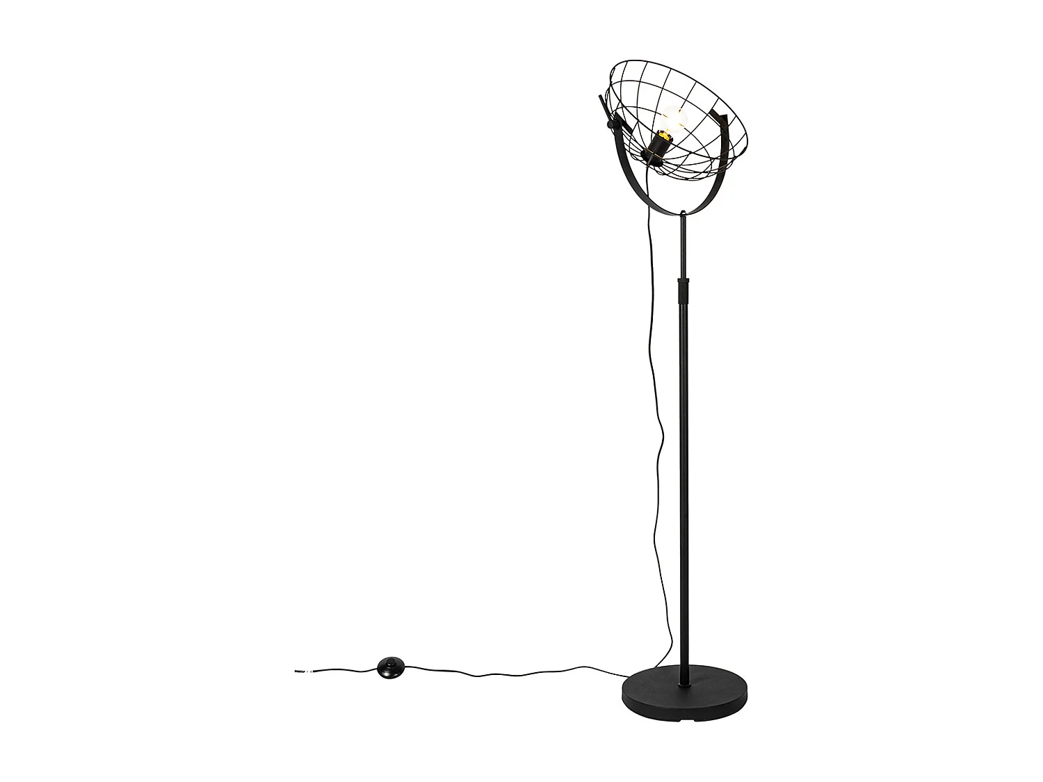 Lampadaire industriel noir 35 cm orientable - Hanze