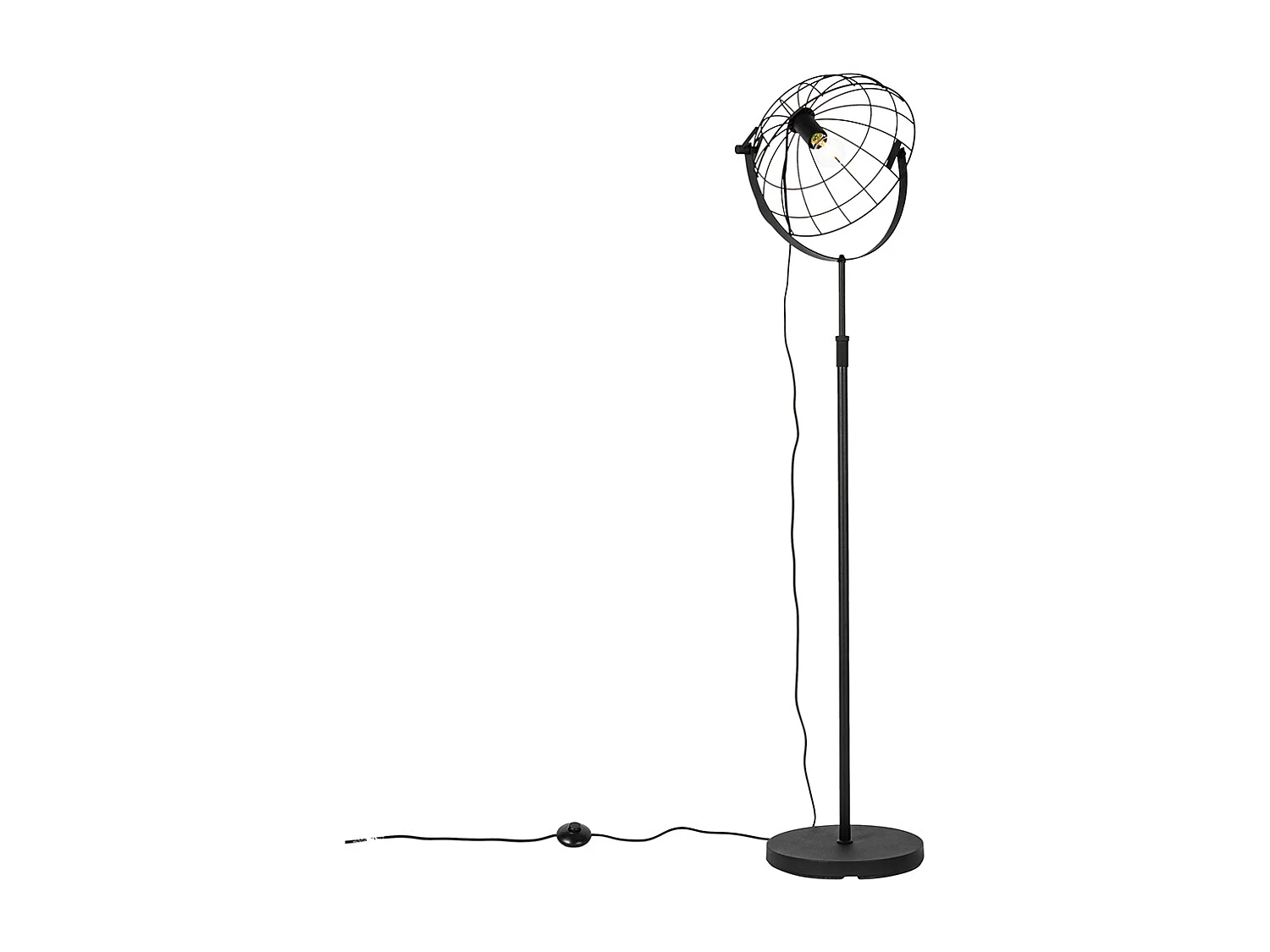 Lampadaire industriel noir 35 cm orientable - Hanze
