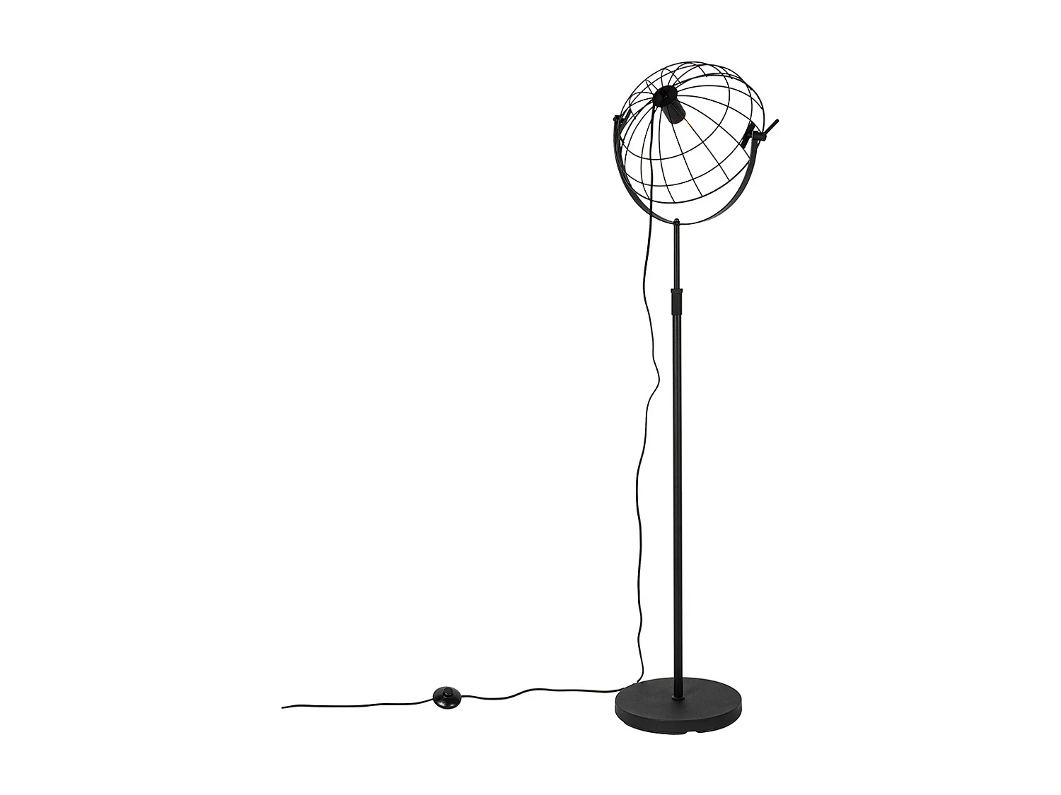 Lampadaire industriel noir 35 cm orientable - Hanze