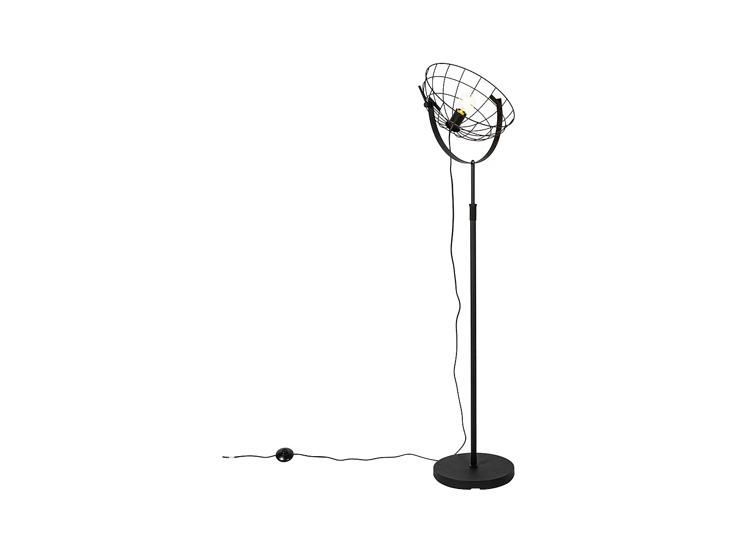 Lampadaire industriel noir 35 cm orientable - Hanze