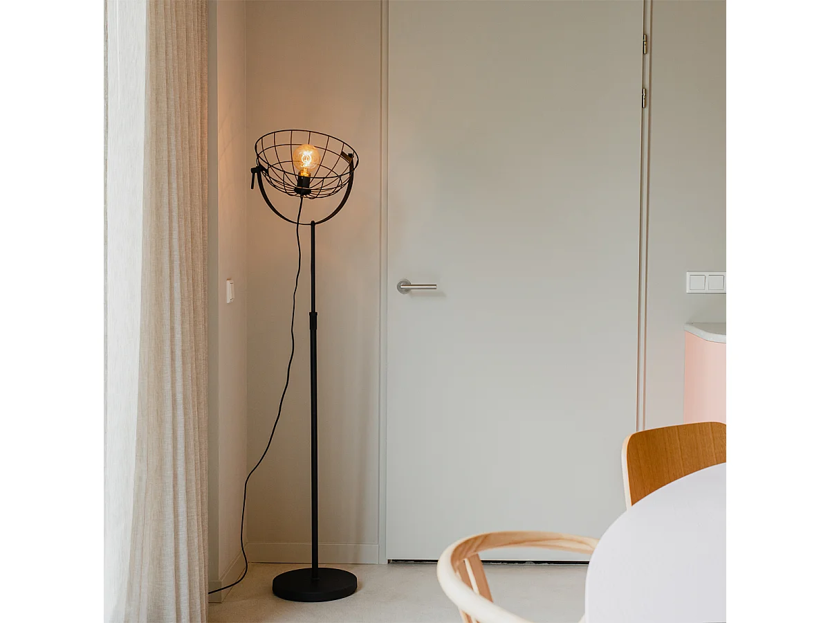 Lampadaire industriel noir 35 cm réglable - Hanze