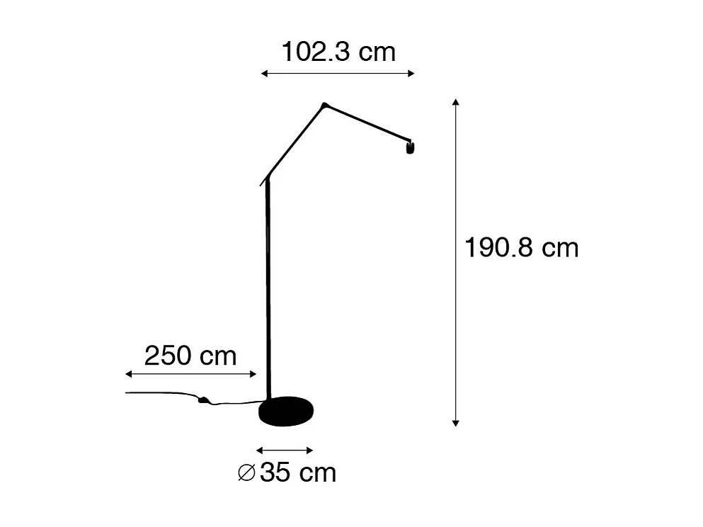 Lampadaire moderne doré réglable - Editor