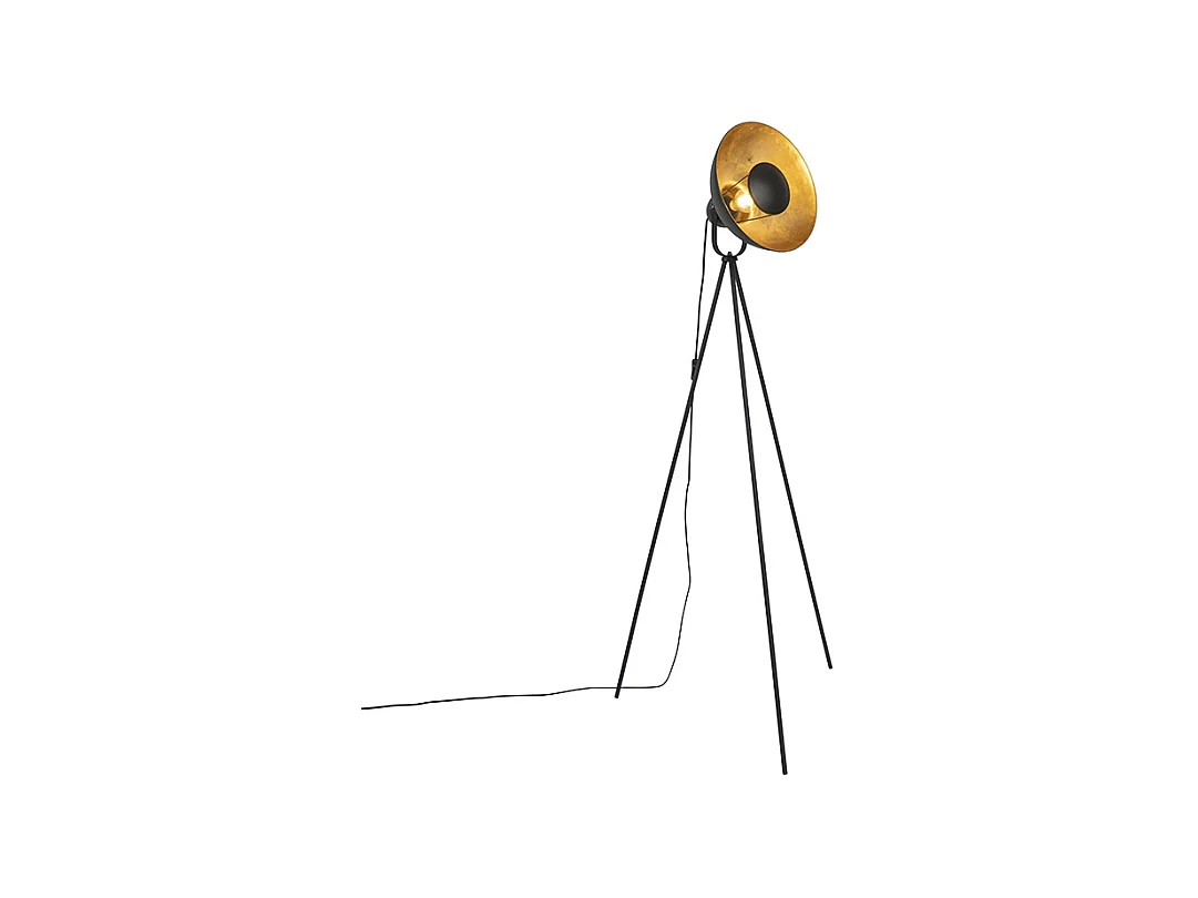 Lampadaire noir avec trépied or 154,4 cm - Magnax Eco