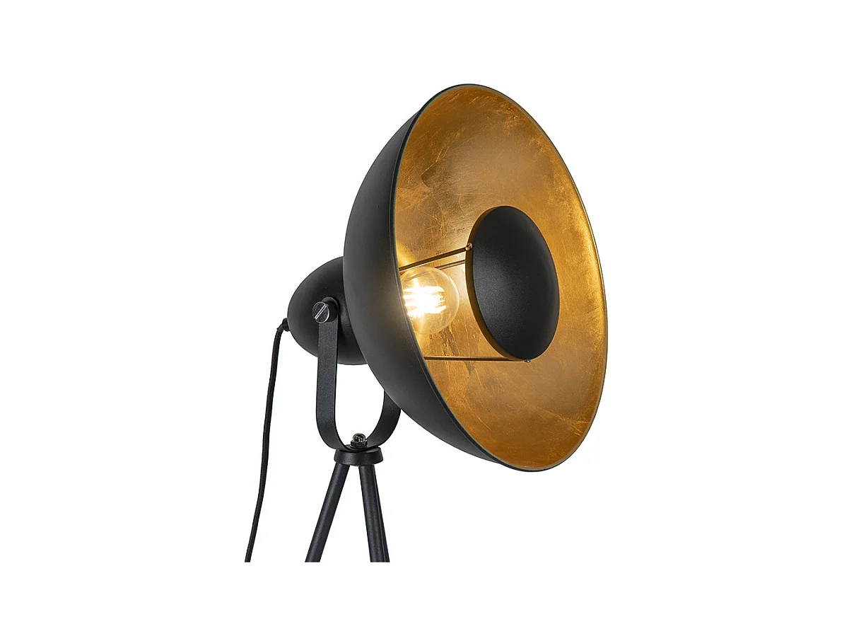 Lampadaire noir avec trépied or 154,4 cm - Magnax Eco