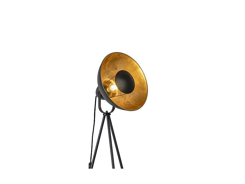 Lampadaire noir avec trépied or 154,4 cm - Magnax Eco