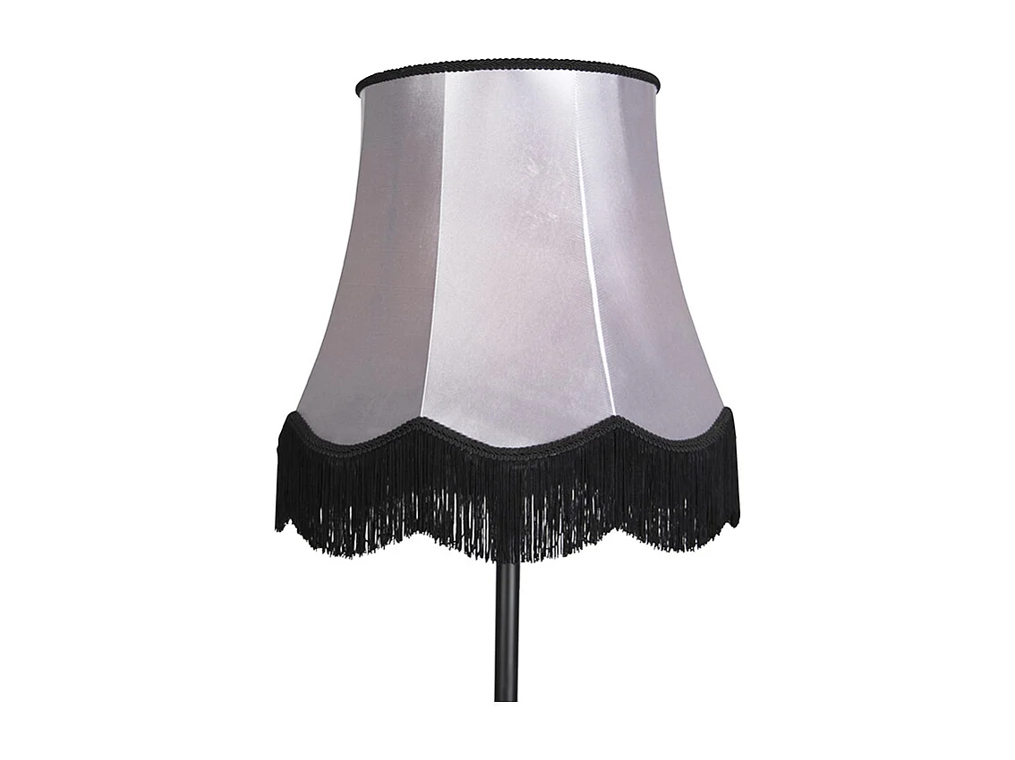 Lampadaire classique noir avec abat-jour Granny B gris - Simplo
