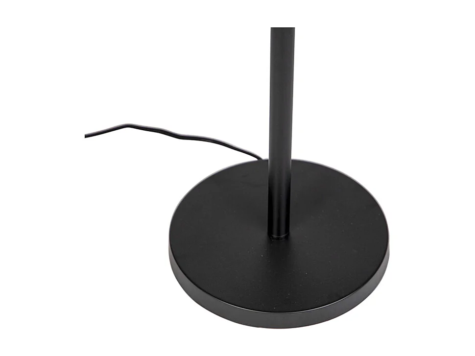 Lampadaire classique noir avec abat-jour Granny B gris - Simplo