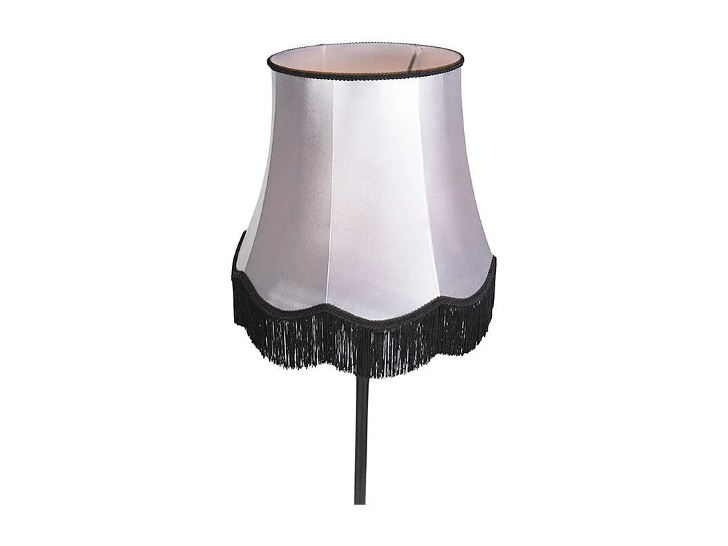 Lampadaire classique noir avec abat-jour Granny B gris - Simplo