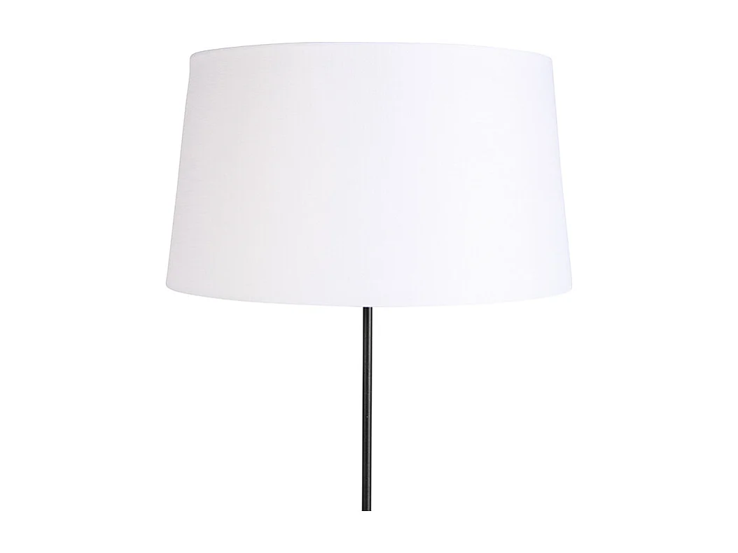 Lampadaire noir avec abat-jour en lin blanc 45 cm réglable - Parte