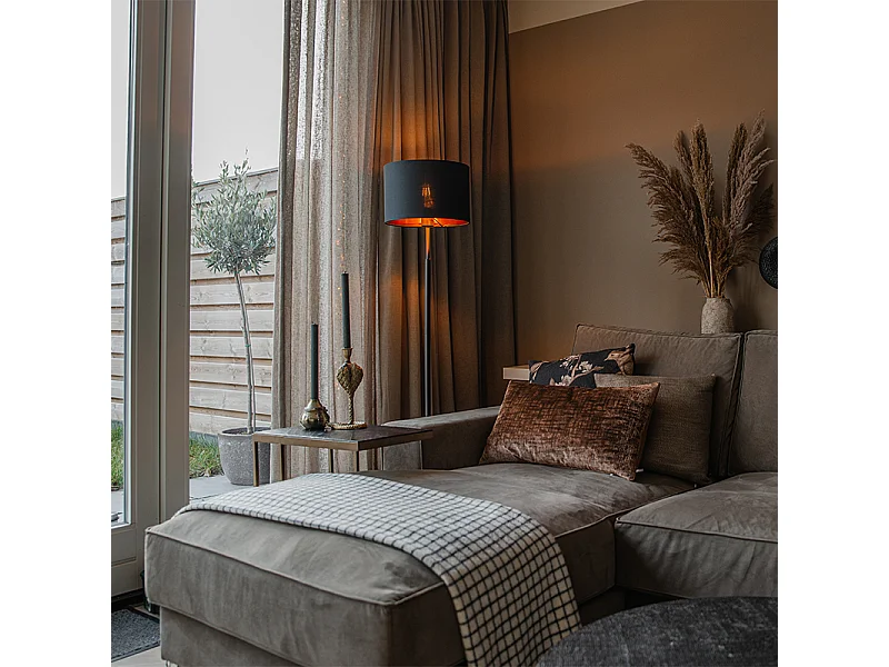 Lampadaire moderne noir avec or - VT 1