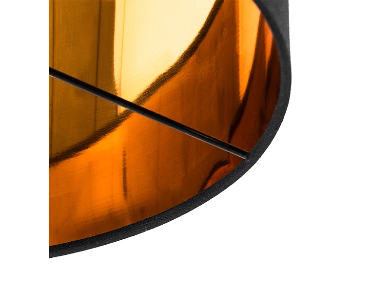 Lampadaire moderne noir avec or rond - VT