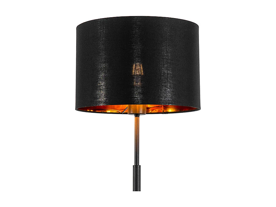 Lampadaire moderne noir avec or rond - VT
