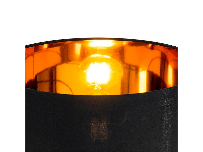 Lampadaire moderne noir avec or rond - VT