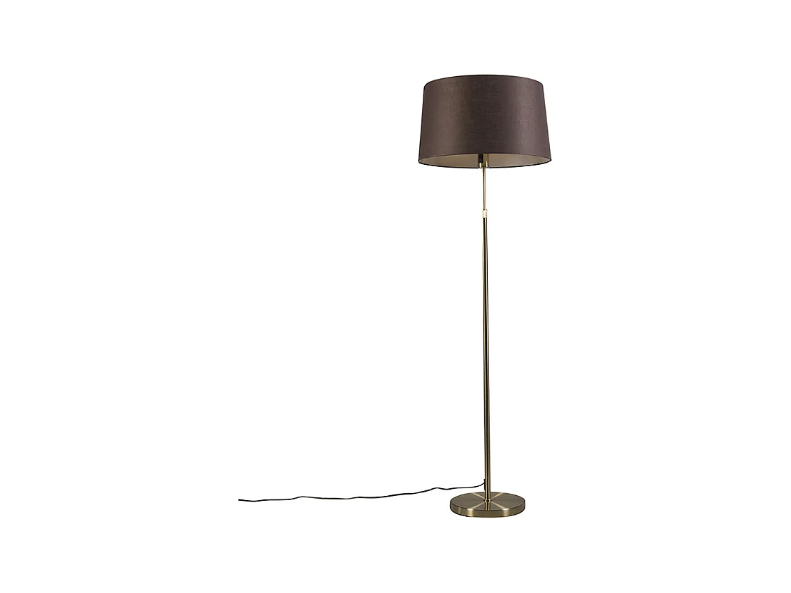 Lampadaire or / laiton avec abat-jour marron réglable 45 cm - Parte
