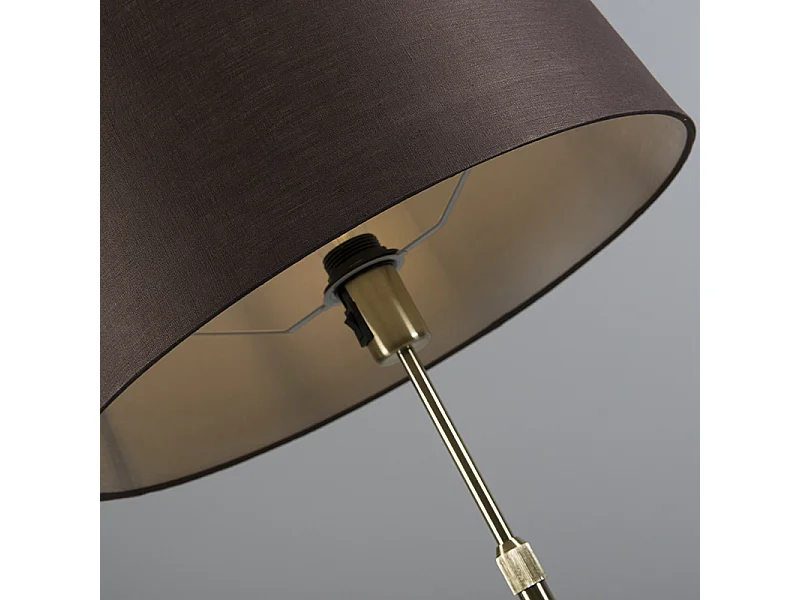 Lampadaire or/laiton avec abat-jour marron 45 cm réglable - Parte