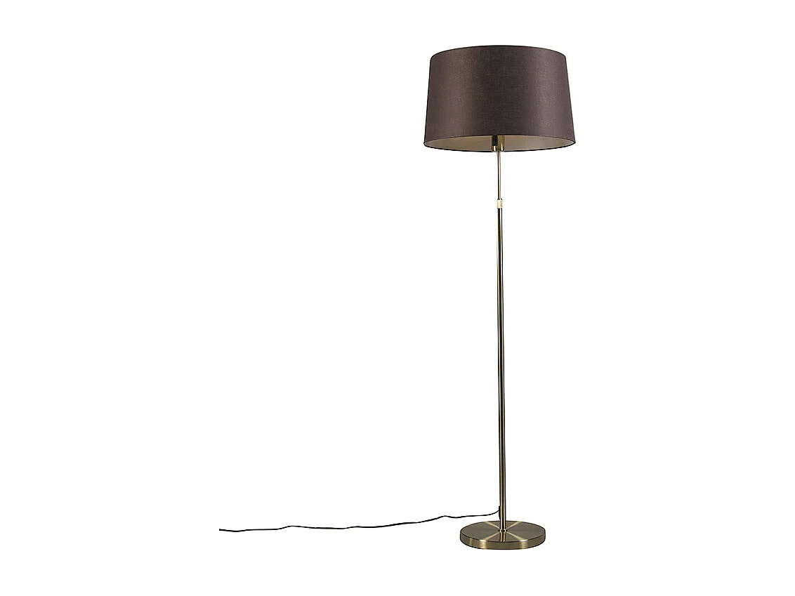 Lampadaire or/laiton avec abat-jour marron 45 cm réglable - Parte