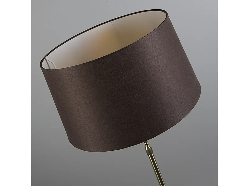 Lampadaire or/laiton avec abat-jour marron 45 cm réglable - Parte