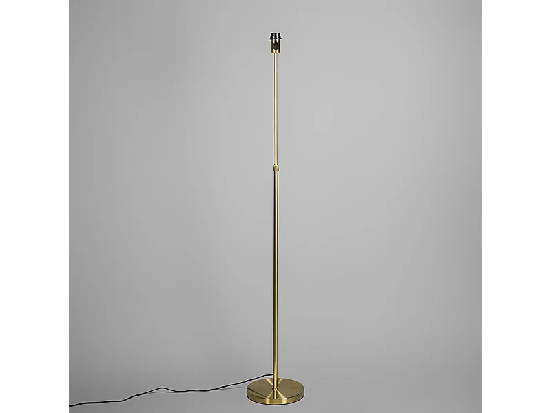 Lampadaire or / laiton avec abat-jour noir 45 cm réglable - Parte