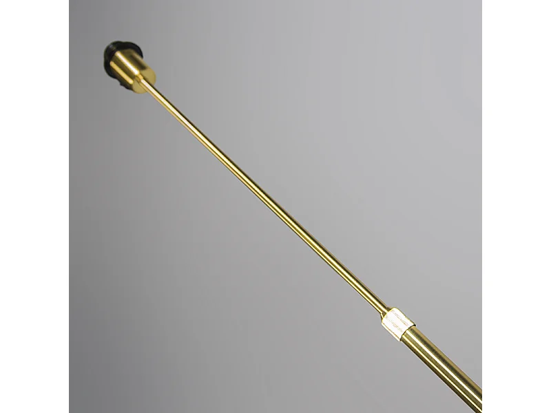 Lampadaire or / laiton avec abat-jour noir 45 cm réglable - Parte