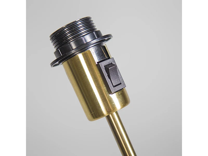 Lampadaire or/laiton avec abat-jour noir 45 cm réglable - Parte