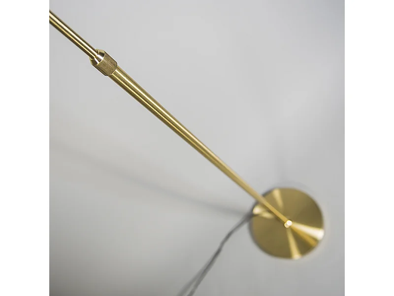 Lampadaire or/laiton avec abat-jour noir 45 cm réglable - Parte