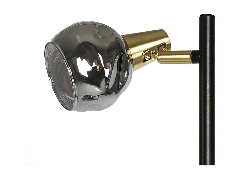 Lampadaire art déco noir et or avec verre fumé 3 lumières - Vidro