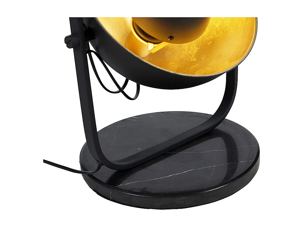 Lampadaire industriel noir à 3 lumières dorées - Emilienne Novo