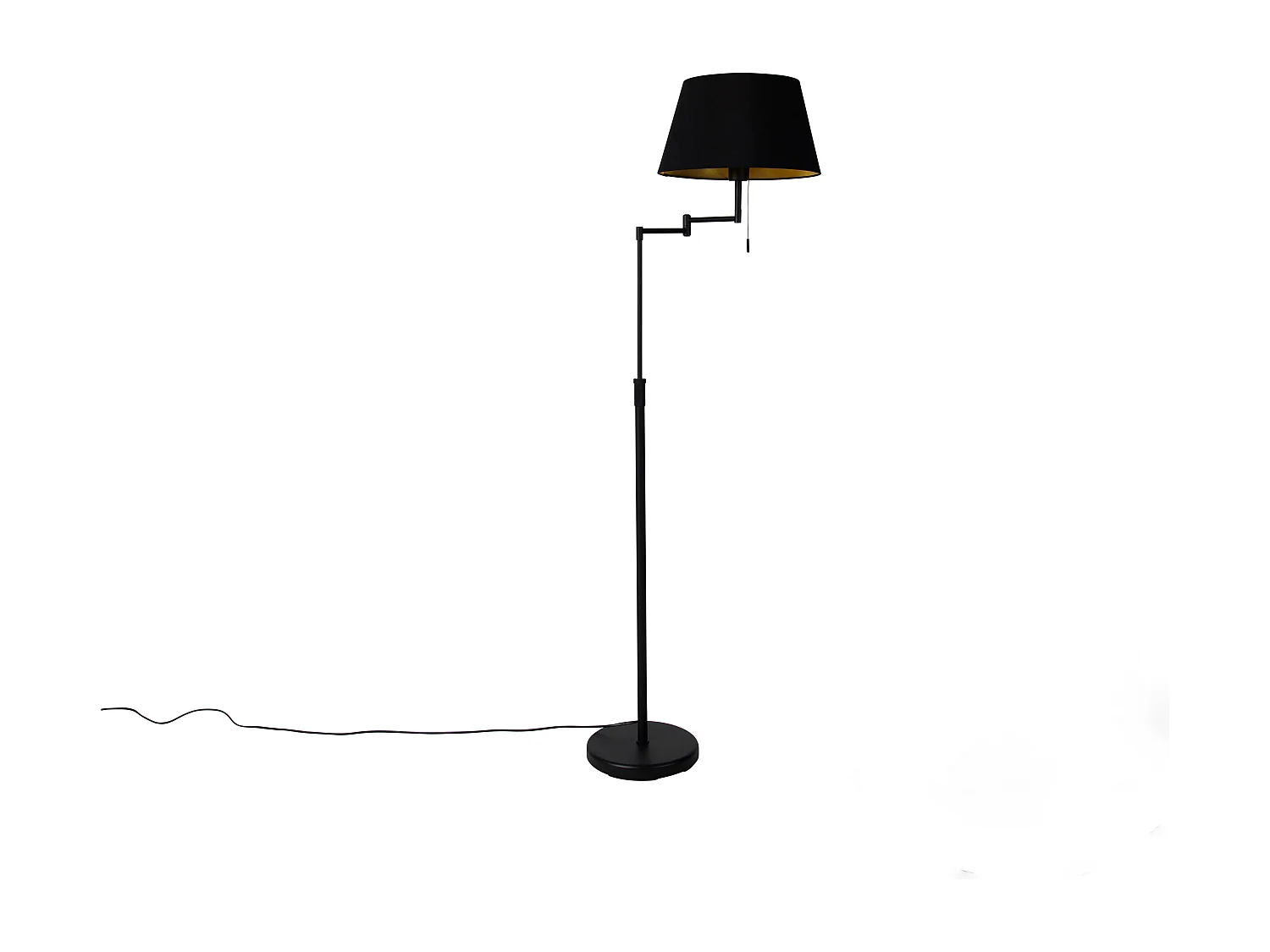 Lampadaire intelligent noir avec abat-jour noir, Wifi A60 inclus - Ladas Deluxe