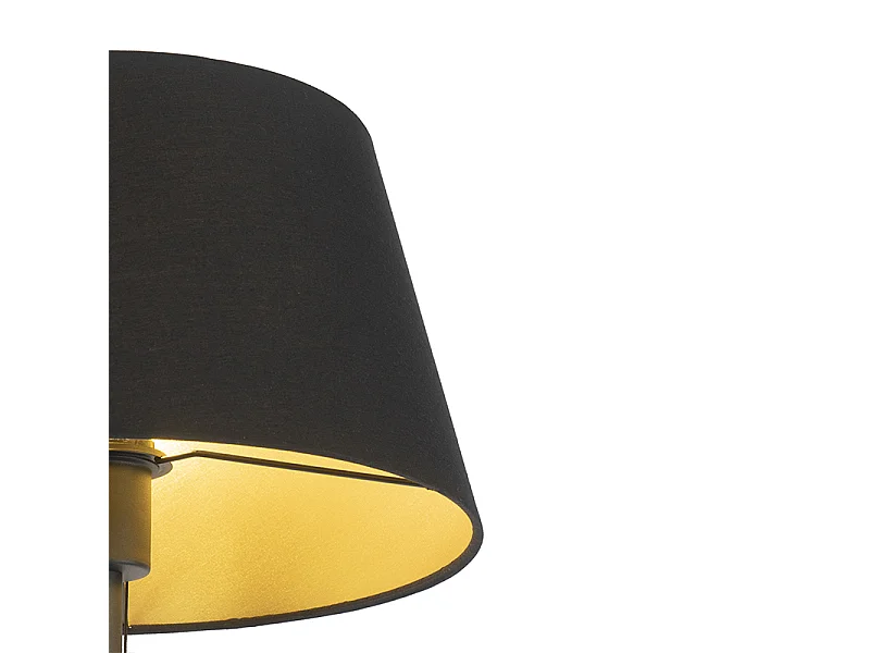 Lampadaire intelligent noir avec abat-jour noir, Wifi A60 inclus - Ladas Deluxe