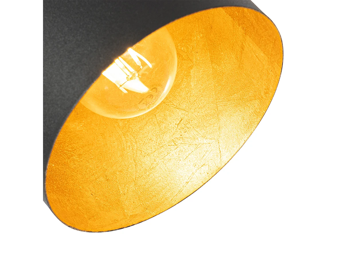 Lampadaire moderne noir et doré orientable - Morik