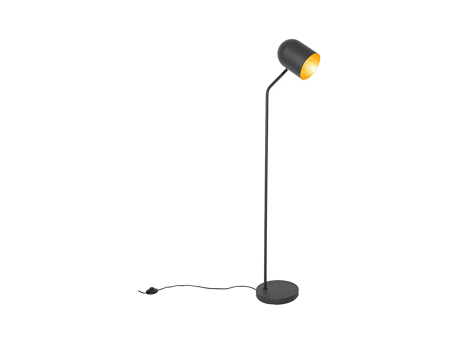 Lampadaire moderne noir et doré orientable - Morik