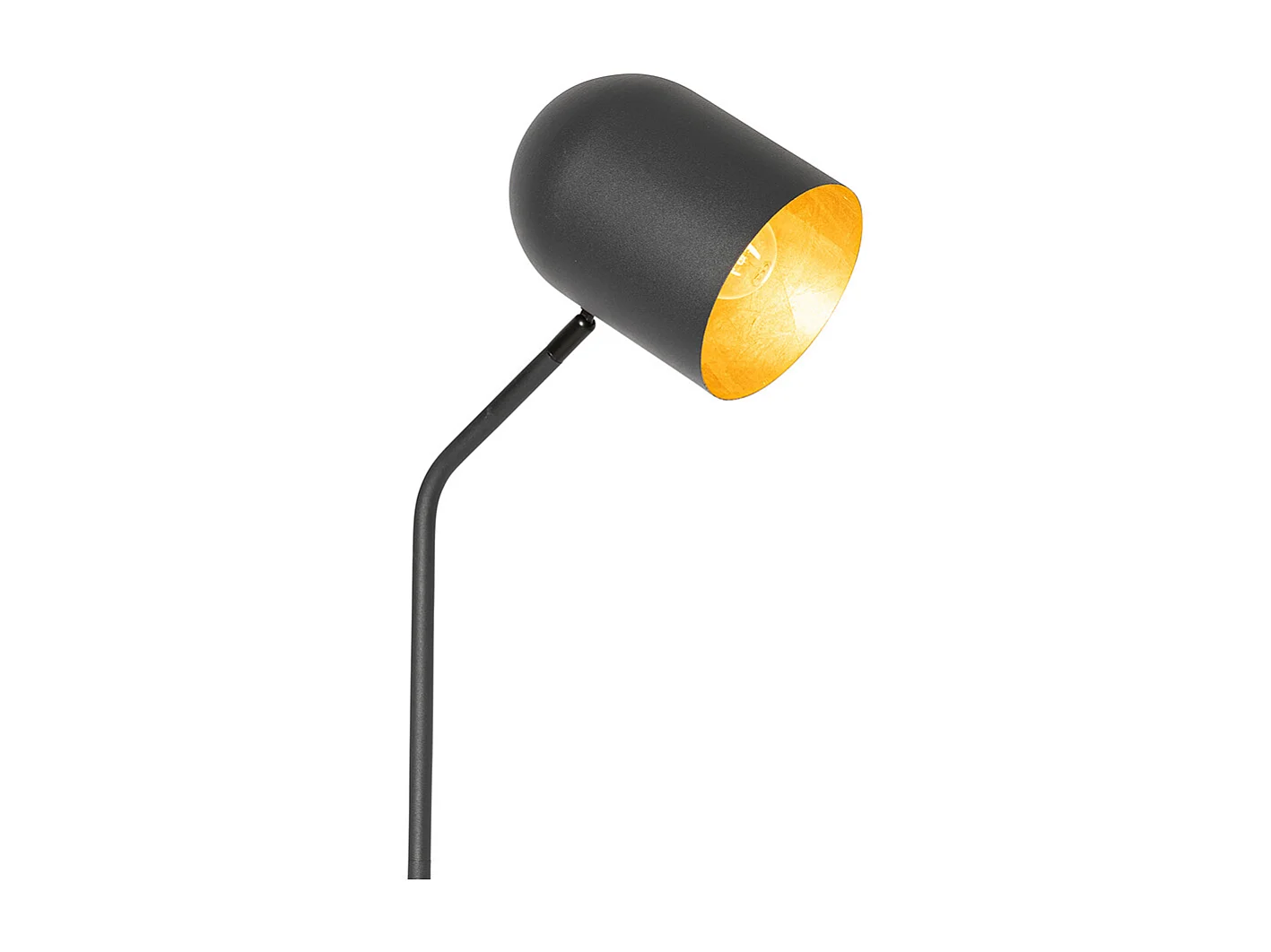 Lampadaire moderne noir avec or réglable - Morik