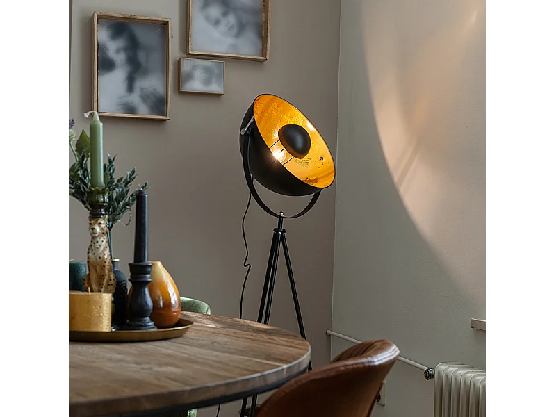 Lampadaire trépied industriel noir - Magna 40 Eglip