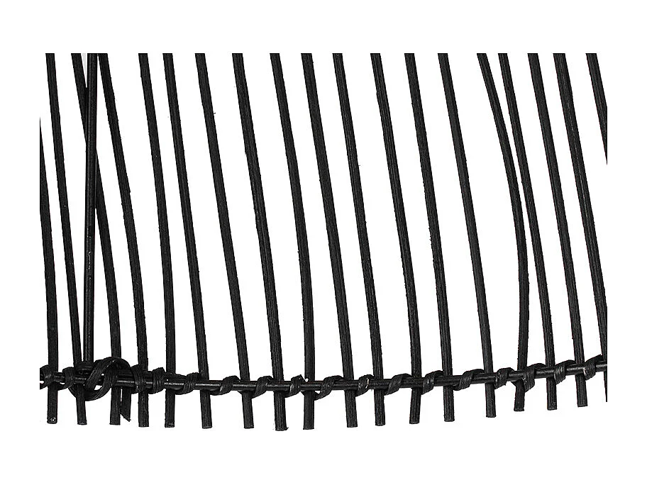 Lampadaire rustique noir avec rotin - Sam