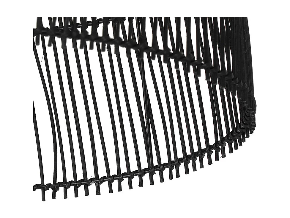 Lampadaire rustique noir avec rotin - Sam