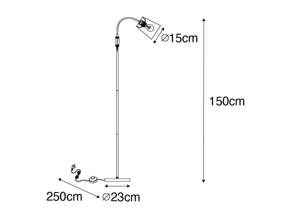 Lampadaire Moderne Noir et Or - Carmen