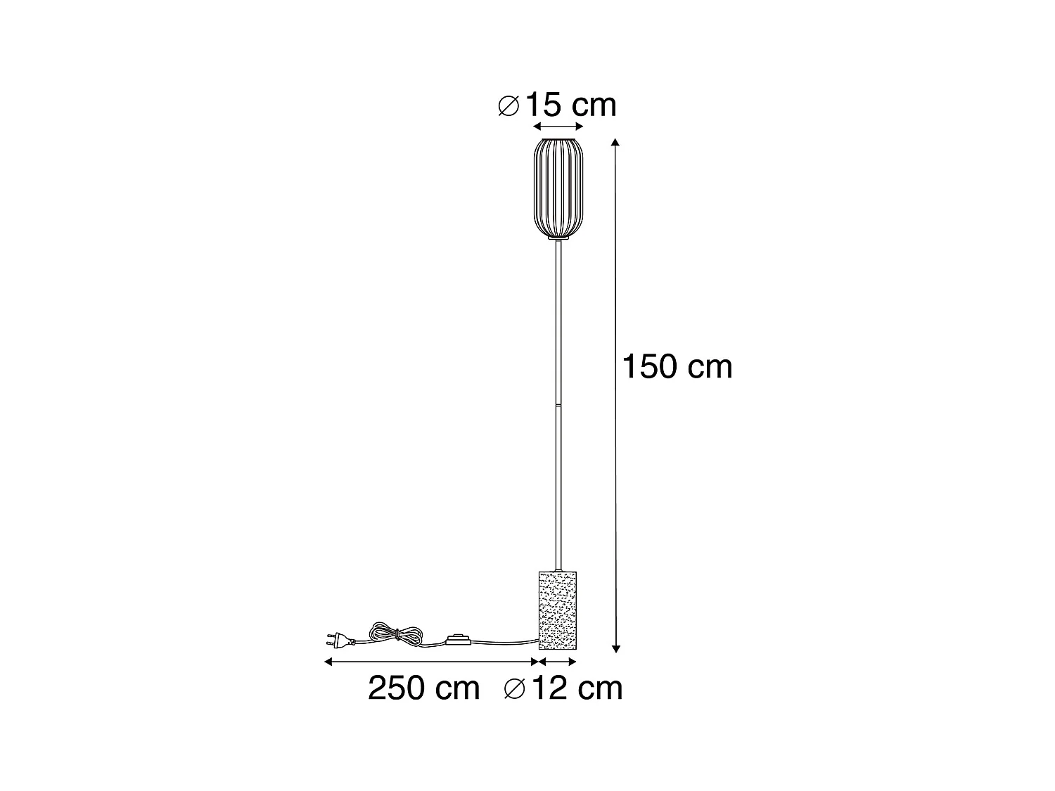 Lampadaire Art Déco en laiton et verre clair - Rid