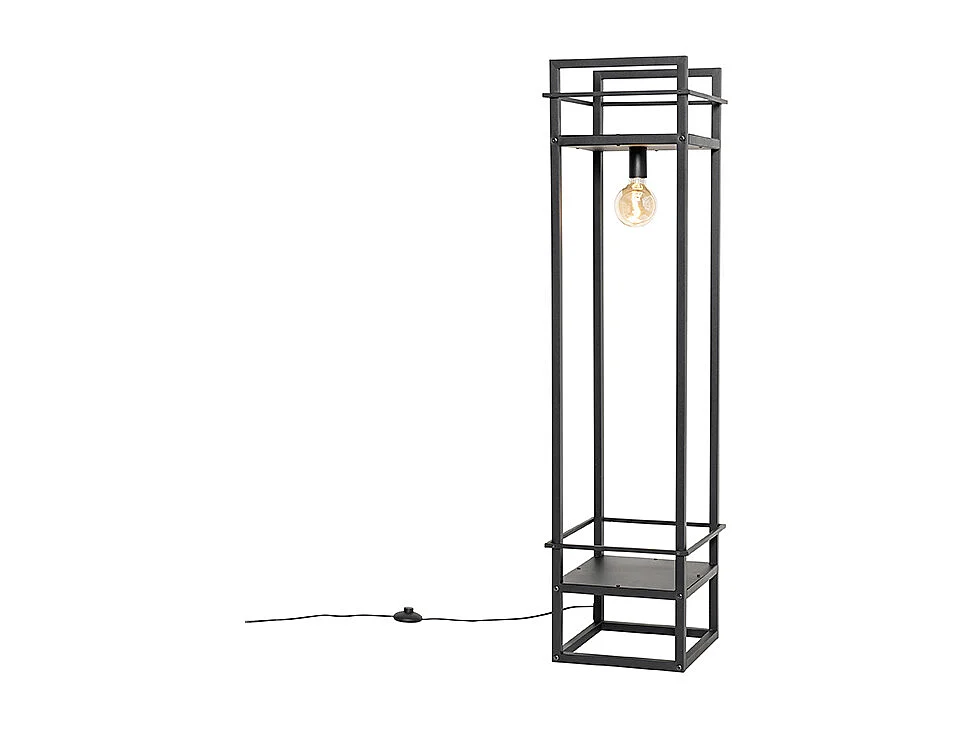 Lampadaire industriel noir - Cage Rack