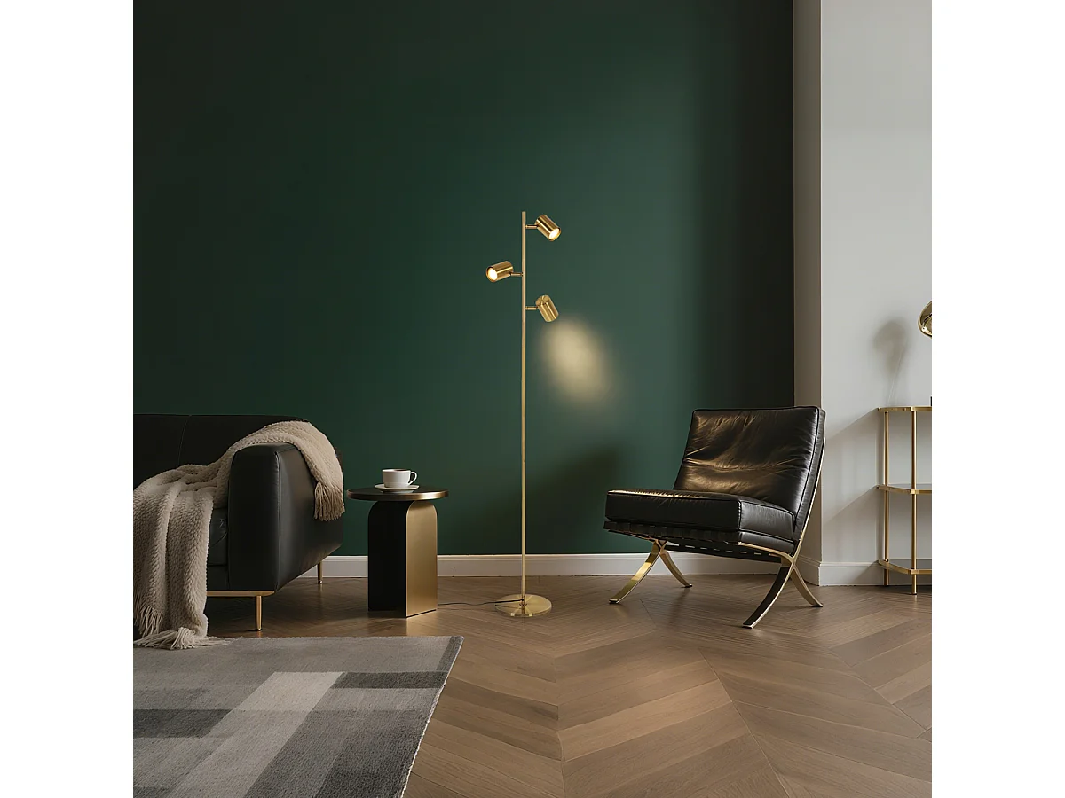 Lampadaire moderne bronze 3 lumières - Jeana