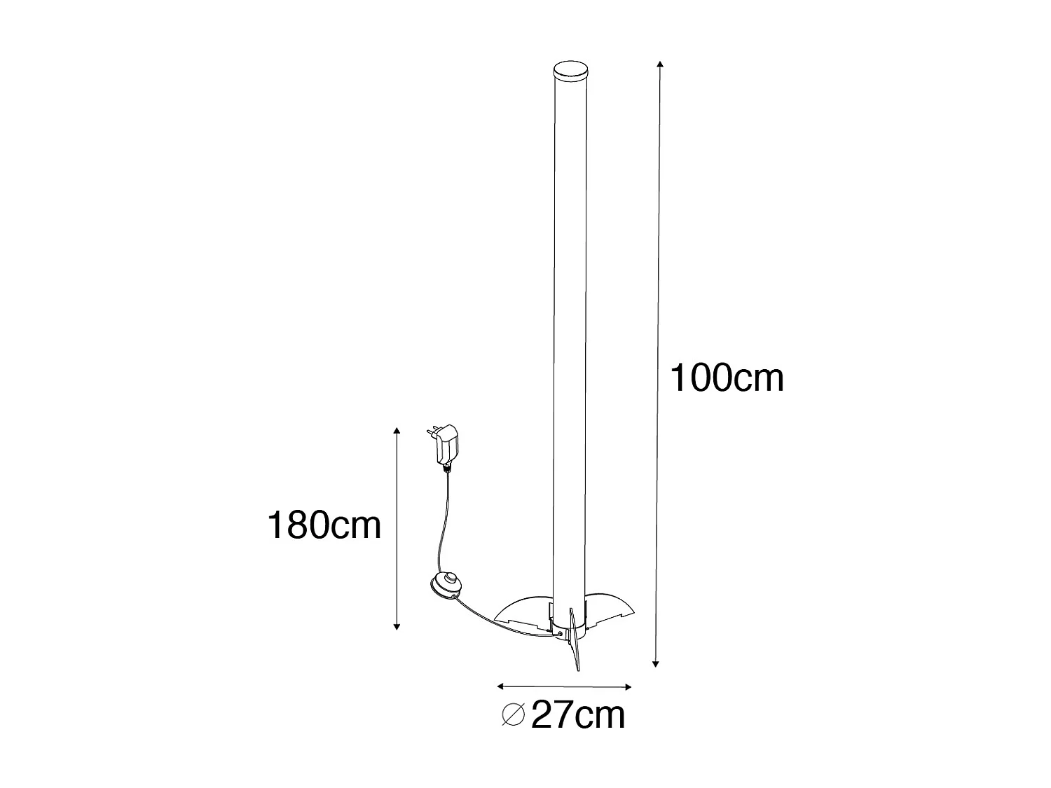 Lampadaire design noir avec LED - Bomba